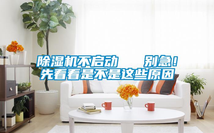 除濕機不啟動   別急！先看看是不是這些原因